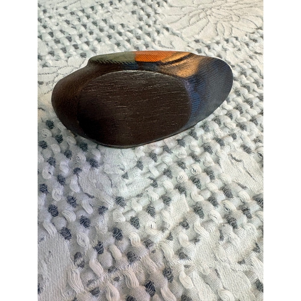 Hand Painted Carved Wood Mallard Duck Decoy Figurine Sleeping Preening Folk Art - Picture 3 of 6